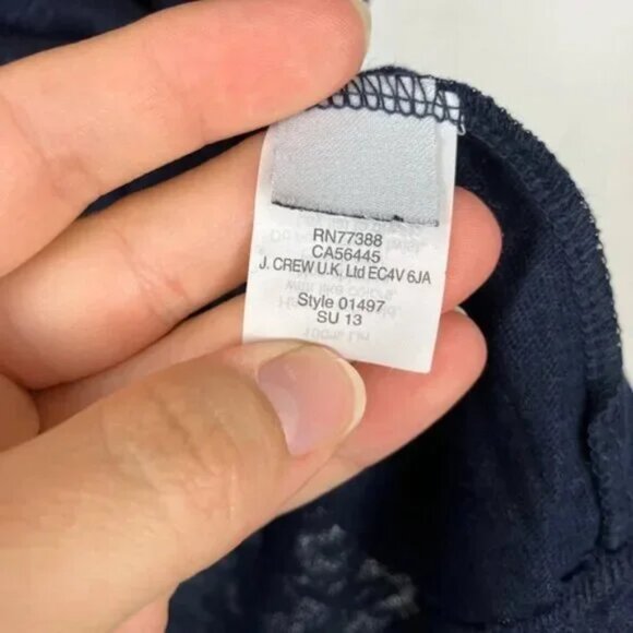 J. Crew Navy Blue Collector Linen Anchor Pocket Tee Shirt - Picture 6 of 6